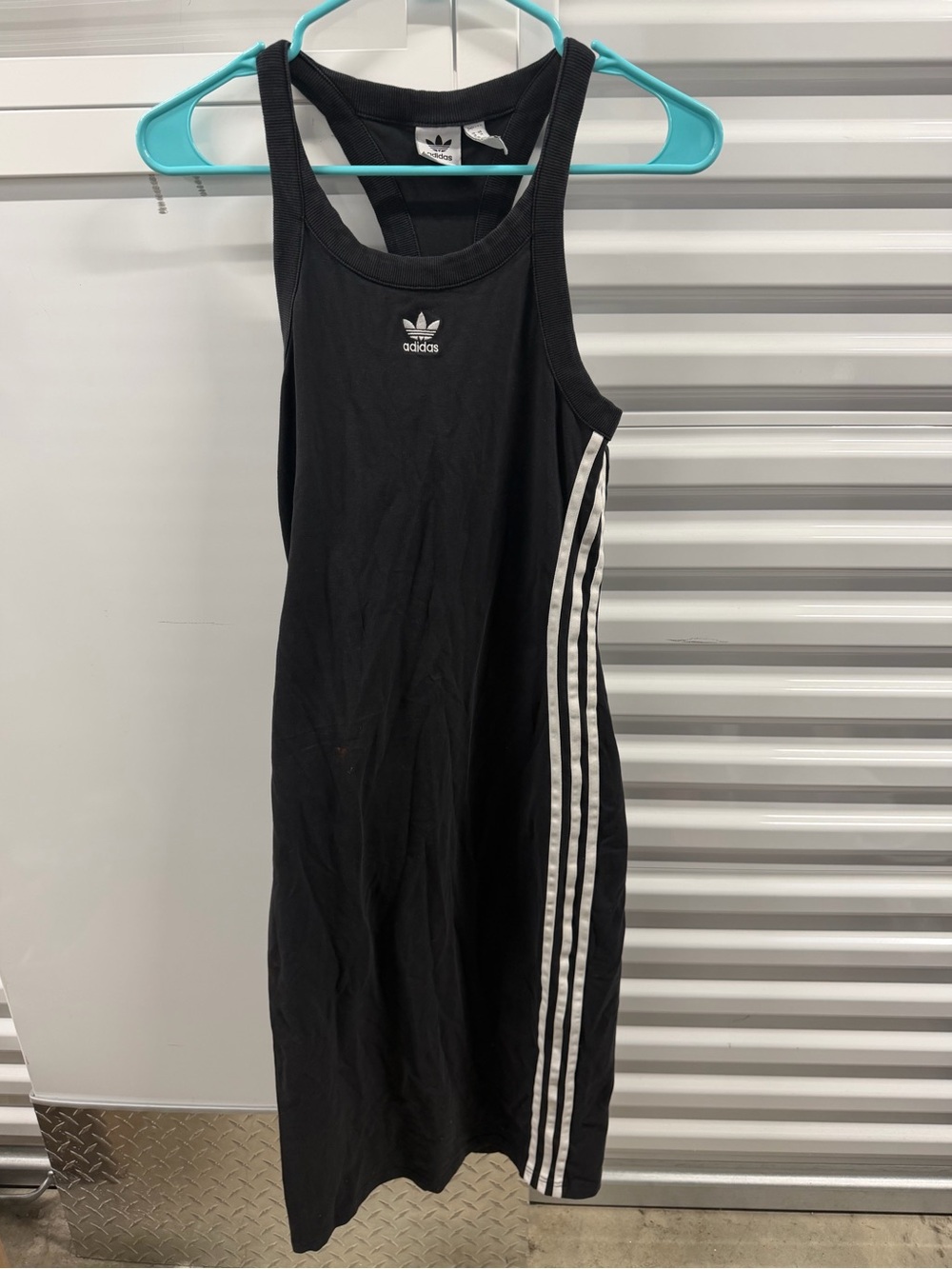 adidas Black Dress with White Stripe Accents